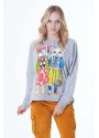 KAPÜŞONLU KEDİ BASKILI SWEAT